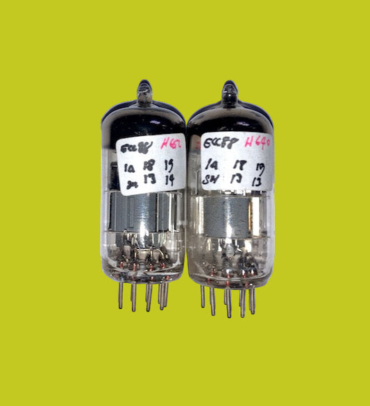 ECC88, MULLARD, MATCHED PAIR, SAME FACTORY CODE, GA2 B7H2/3, BLACKBURN AUGUST 1967  MANUFACTURE, ECC88