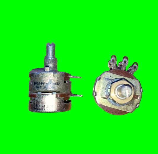 Plessey, PLW, PLW/77/50, Rotary Potentiometer,  Co-axial Spindle Operated, 1M + 1M  Lin, 2 gang,  1 Turns,  5995-99-415-0637

