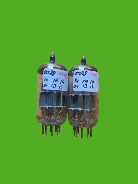 ECC88, MULLARD, MATCHED PAIR, SAME FACTORY CODE, GAE ⊿ 9L5, HERLEEN NOVEMBER 1969 MANUFACTURE, ECC88
