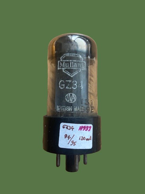 GZ34, Mullard, Fat Base, f31 B9E, Blackburn 1959 manufacture