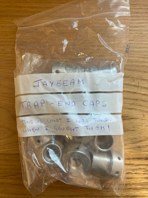Pack of 12x Aluminium Trap End Caps, length 32mm, small dia. 18mm, large dia. 28mm, Thought to be Jaybeam
