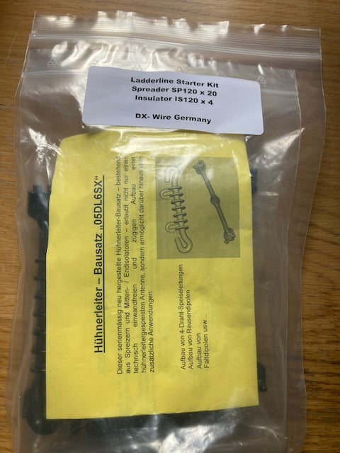 Ladderline Starter Kit,  Insulator, IS120 x3,  Spreader SP120 x20, DX-Wire Germany, NOS