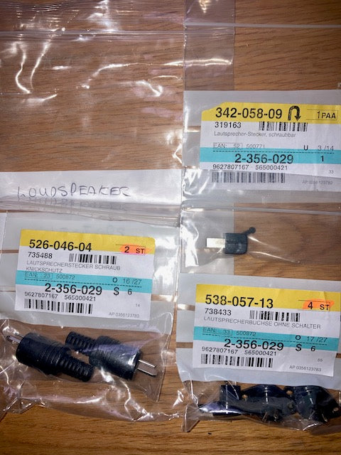 2 pin DIN plug & socket selection, 8 pieces, German Manufacture, NOS