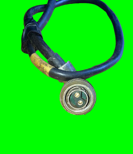 PATTERN 104, PLESSEY Mk4, 2 PIN SOCKET, 2 FEMALE  PIN, RT ANGLE, FREE, MOUNTED ON CABLE, LARKAPUR POWER LEAD,