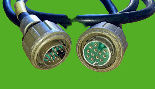 LARKSPUR, CABLE 5FT, Pattern 104,  Plessey, Mk 4,  12 Way, Socket, Free, Straight, To, 12 way, Plug, Free, Straight, Male Pins,  Aluminium Mk IV,