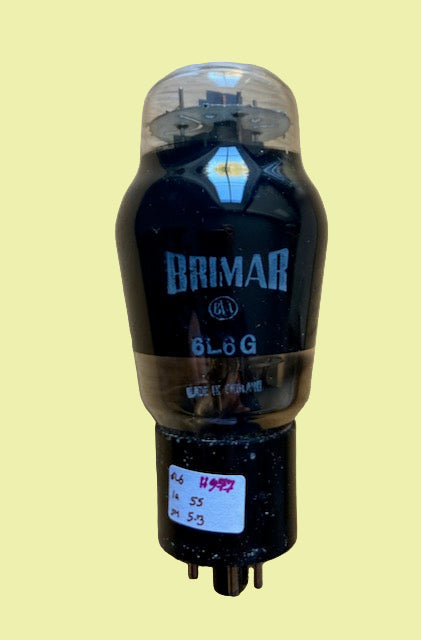 6L6G, BRIMAR, BOXED NOS, GREY GLASS, WHITE ENVELOPE PRINT