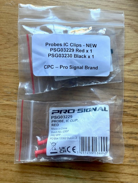 Pro-signal, CPC,  IC Test Probe Clip, 1X Red, 1X Black = Pack of 2,  PSG03229, PSG03230