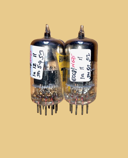 6060, BRIMAR, SPECIAL QUALITY ECC81, ,MATCHED PAIR, TRUSTWORTHY, SAME FACTORY CODE,  OCTOBER 1962 FOOTSCRAY PRODUCTION