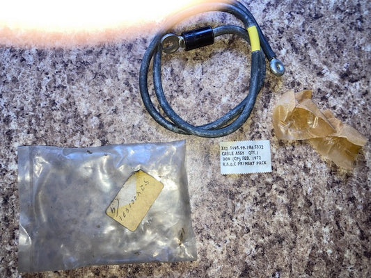 MILITARY  LEAD, CLANSMAN, APPROX 300MM LENGTH,  EARTH LEAD, SPADE TO RING TERMINATION, Z42, 5995-99-106-5332