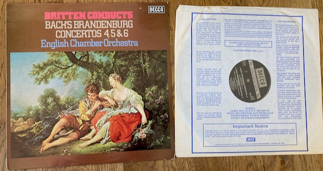 SXL 6775, Bach Brandenburg Concertos 4, 5 & 6, Britten, ECO, DECCA, VINYL, LP, VG+/VG+, FREE UK POST