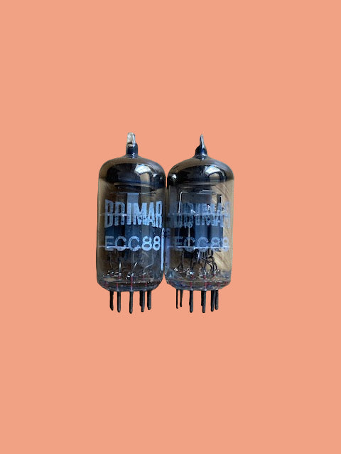 ECC88, BRIMAR, MATCHED PAIR, SAME FACTORY CODE, 3H5, FOOTSCRAY AUGUST 1965  MANUFACTURE, ECC88