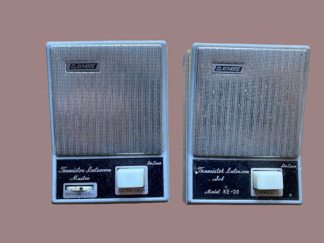 CLAYMORE, Deluxe Transistor Intercom, Model KE-20, Master & Sub, untested, for restoration