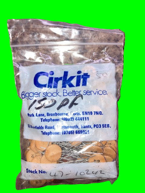 Cirkit,  Ceramic Disc Capacitors, 150pF @ 1k,  PACK OF 50+
