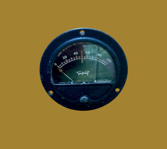 TRIPLETT, GRUEN,  Model 0242J, moving coil meter ,2.5 ins Dia,  Scaled 0-100