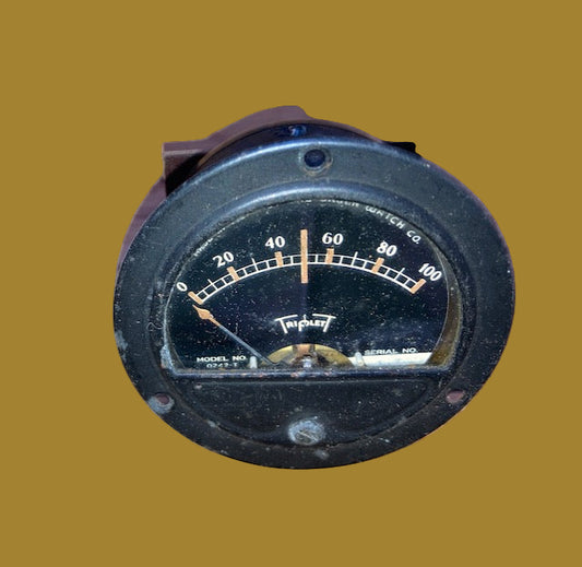 TRIPLETT, GRUEN,  Model 0242J, moving coil meter ,2.5 ins Dia,  Scaled 0-100