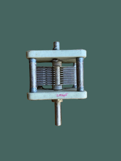 200pF, Air Dielectric Variable Capacitor, Ceramic Frame, 50 x 50 x 46mm, NOS