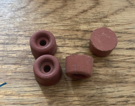 Set of 4X, rubber feet, Pink, screw hold, 18mm dia.,  12mm high