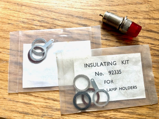 L'IMPULSION, SIGNAL LAMP, LS9, LS9W02, NICKEL BODY, RED GLASS LENS, 11mm BODY DIA , CAST NICKEL PLATED BASE, NOS