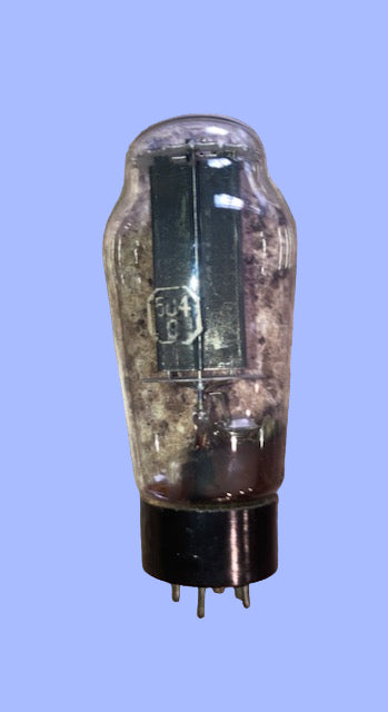 5U4G, Mullard, Amerty, CV575, U52, Black 3 Rib Plate, Inverted Pan Pinch Getter, Broken Spigot 