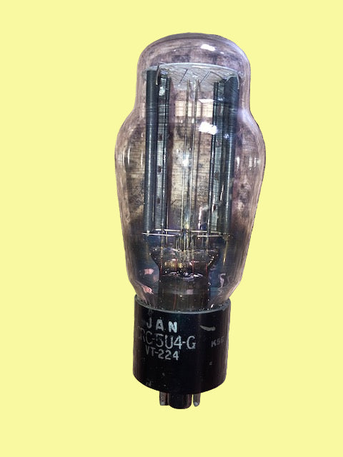 5U4G, RCA, BLACK SMOOTH PLATE, VT-224, K5E, &nbsp;SEPT-OCT 1943 PRODUCTION, &nbsp;5U4