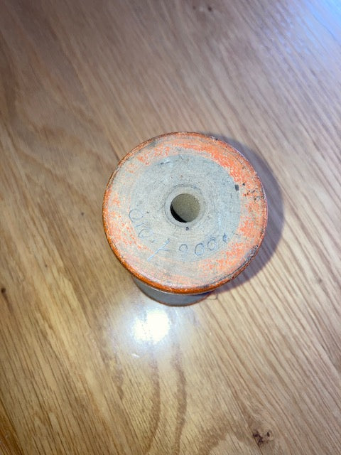 SILK COVERED COPPER WIRE, ON WOOD SPOOL, MARKED 0.10/900, 80g TOTAL MASS