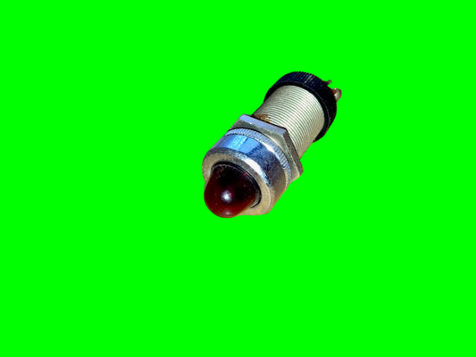 ARCOLECTRIC, CHROME BEZEL,   RED LENS, 19mm DIA LONG CAST BODY,SIGNAL LAMP, EX EQUIPT