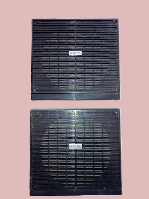 Pair of Sony Speaker Grilles, Black Plastic, 170 x 180mm, Car Radio?,