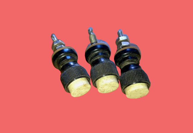 BELLING LEE, BINDING POSTS, L1361, BLACK, WHITE CAPTIVE HEAD, 2BA NUT, 17.5mm HEAD, 25mm STEM WITH SOLDER BUCKET, NOS 