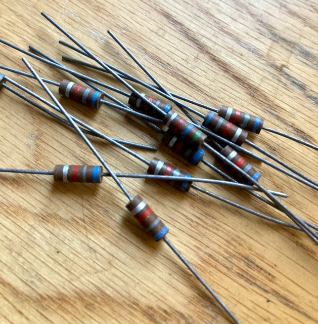 Allen Bradley, Morganite, Carbon composite resistor, Type S, 0.5W 10%, VARIOUS VALUES