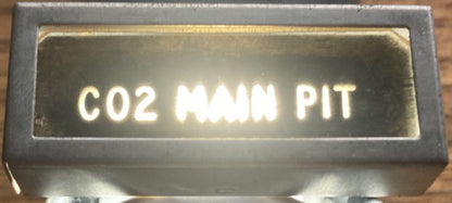 BULGIN, D721/CO2 MAIN PIT, SPECIAL DUTY, LEGEND SIGNAL LAMP, CHROME BEZEL 45 X 19mm