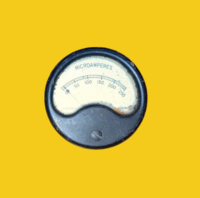 Moving Coil Meter,  2 1/4INS, 55mm DIA., SCALED 0 - 250uA