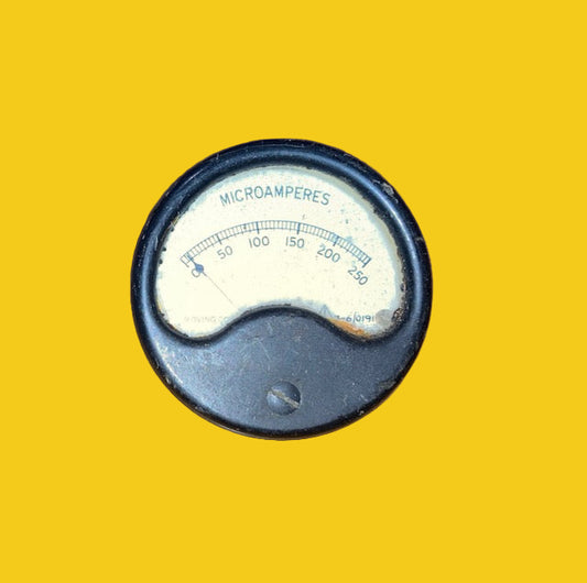 Moving Coil Meter,  2 1/4INS, 55mm DIA., SCALED 0 - 250uA