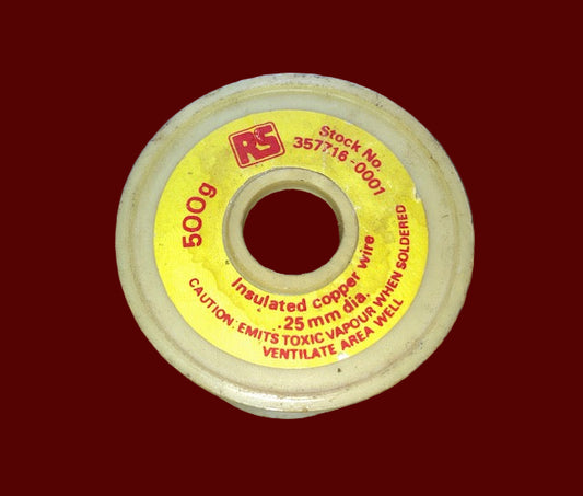 ENAMELLED COPPER WIRE, E/Cu,  MARKED 0.25/3SWG/24AWG, 500g  MASS