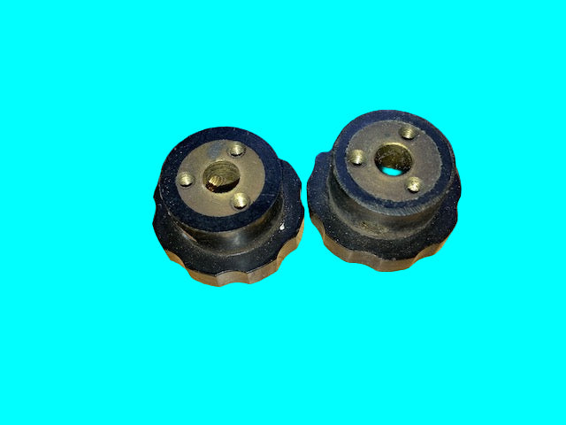 PAIR, 2X, MARCONI , FLUTED KNOB, , BLACK BAKELITE,  28mm DIA , 16mm HEIGHT,