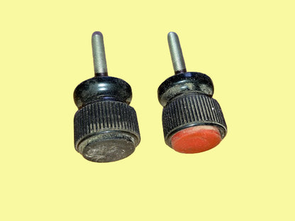 BELLING LEE, BINDING POSTS, L309/1, BLACK RED AND BLACK PAIR,  CAPTIVE HEAD, OBA NUT, 25.4mm HEAD, 41mm STEM,