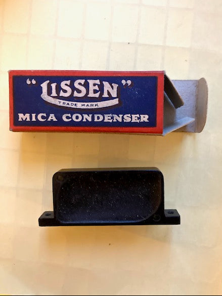 LISSEN,MICA CONDENSER, BOXED, NOS &nbsp;LN9, 0.0001uF, 1928
