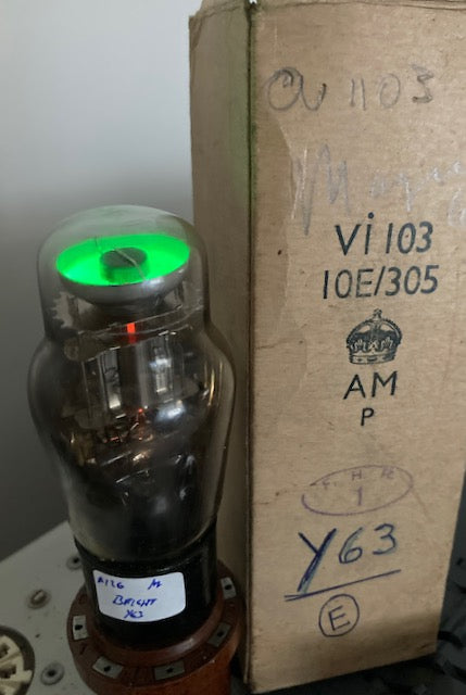 VI103, GEC, MAGIC EYE,&nbsp; CV51, Y63 63ME, CV1103, NR69, 10E/305, TESTED BRIGHT DISPLAY, SHAW, PRE 1948 PRODUCTION