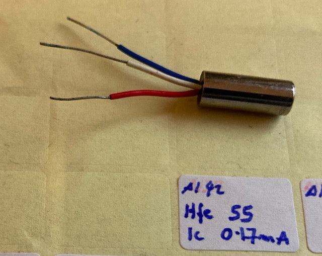 OC72, MULLARD, PNP, GERMANIUM TRANSISTOR, Hfe = 55, Ic = 0.17mA