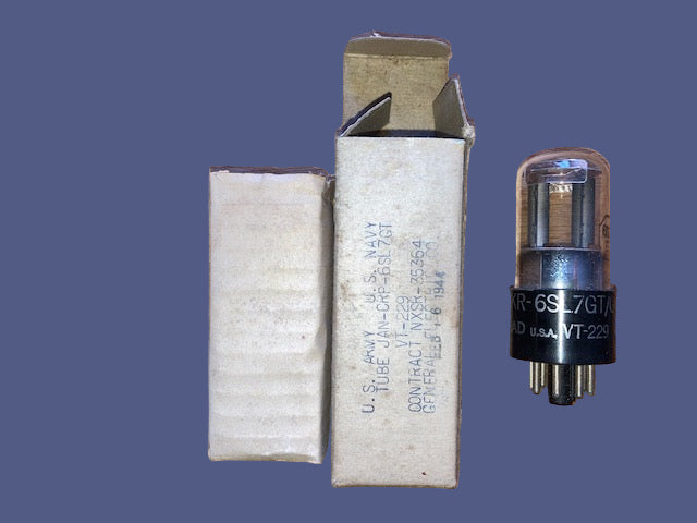 6SL7GT, VT-229, MILITARY, KEN-RAD, NEW BOXED, FEBRUARY 1944 DATE CODE,  6SL7,