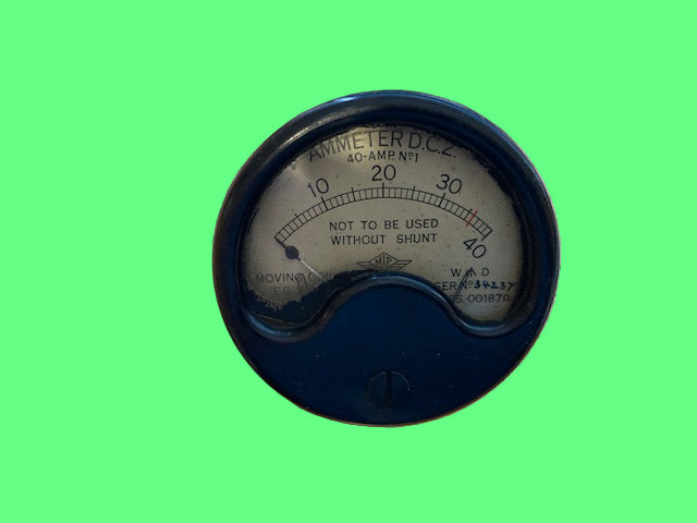Ammeter DC2, 40A, Military, Moving Coil Meter, c/w Shunt, ZA0151, Dated 1943