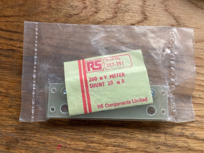 HOBUT, Shunt, 2 A Max, 200mV Output, ±1 % Accuracy, RS &nbsp;257-391, Mfr. Part No.SHR2A200&nbsp;