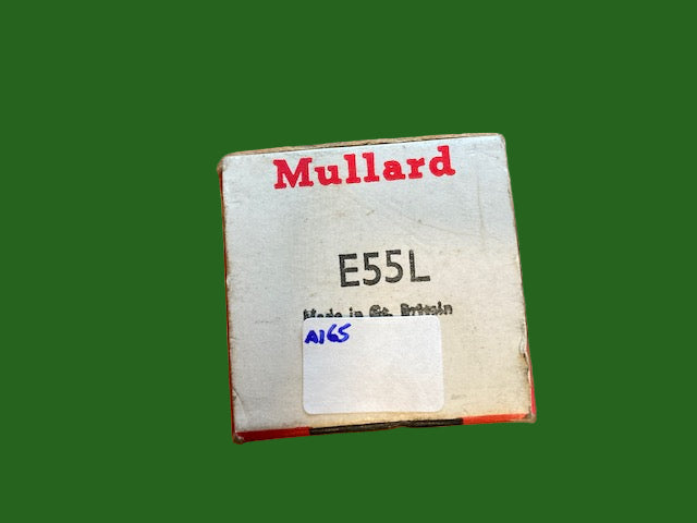 E55L, Mullard, CV5808, 8233, Gold Pin, Black Anode, 3 Mica, Red Box NOS