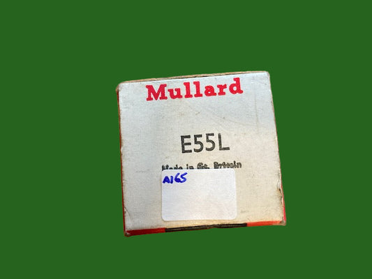 E55L, Mullard, CV5808, 8233, Gold Pin, Black Anode, 3 Mica, Red Box NOS