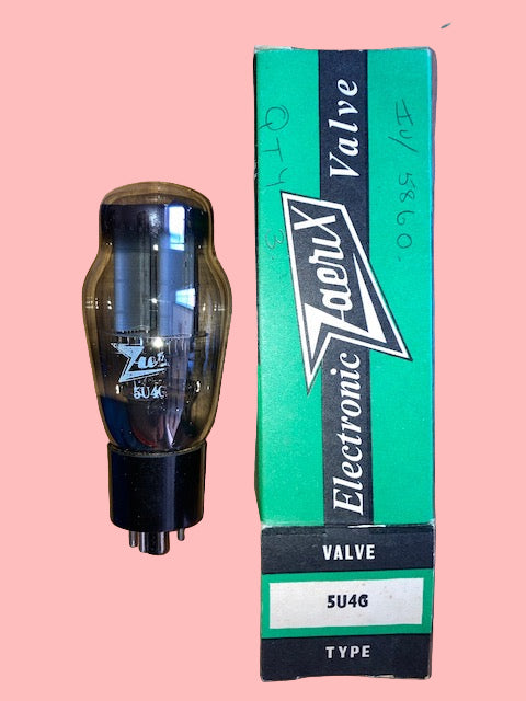 5U4G, Zaerix 3 Rib Smooth Grey T Shaped Plate, 1970's Soviet Production, Boxed NOS