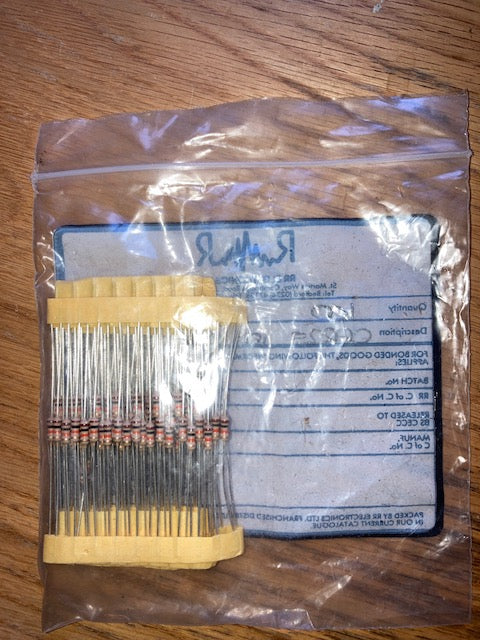TE CONNECTIVITY, METAL OXIDE, 10K, 0.125W, 5%, CFR25, BAG OF 100 RESISTORS 