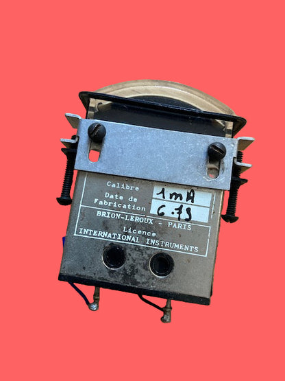 Brion Leroux, edge read meter, ammeter scaled 0 - 1mA,, 1972 EX HARWELL AEA