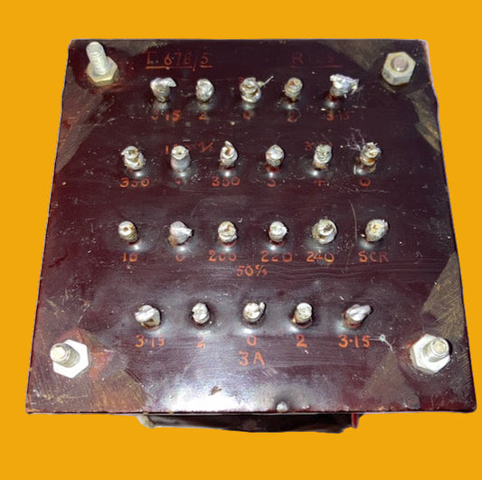 GARDNERS, MINIFORD STYLE, T678/5,  HT & LT TRANSFORMER, 350-0-350 @ 180mA, 3.15-2-0-2-3.15 @ 3A   PRIMARIES  0-200-220-240 @  50Hz  SECONDARIES  350-0-350 @ 180mA  5-4-0 @ 3A  3.15-2-0-2-3.15 @ 3A  3.15-2-0-2-3.15 @ 3A