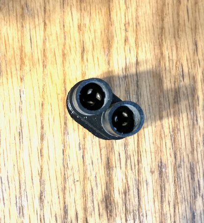 BELLING, 2 PIN PLUG, APPROX 12mm PITCH, TUBULAR SOCKET WITH SPLAYED PINS