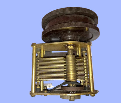 BRANDES, BRASS, VARIABLE CONDENSER, .0005 MMFD, VARIABLE CAPACITOR, C/W BROWN BAKELITE DRUM TUNING KNOB, 1927