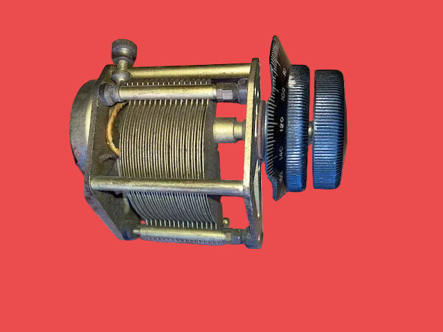 Ormond, Brass Variable Condenser, c/w Slow Motion Drive and Bakelite Knob Set - Broken Vernier as shown, 0.0005uuF, 1927 